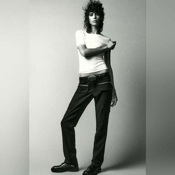 NWT ZIPPERED CARGO PANT BY ZARA - Picture 1 of 13